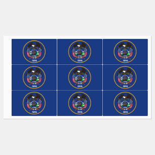 Patriottische labels met vlag van de staat Utah