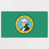 Patriottische labels met vlag van de staat Washing (Design 1)