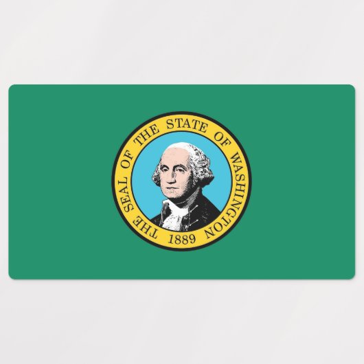 Patriottische labels met vlag van de staat Washing (Design 1)