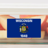 Patriottische labels met vlag van de staat Wiscons (Aangebracht)