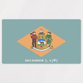 Patriottische labels met vlag van Delaware State (Design 2)