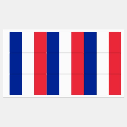Patriottische labels met vlag van Frankrijk (Vel)