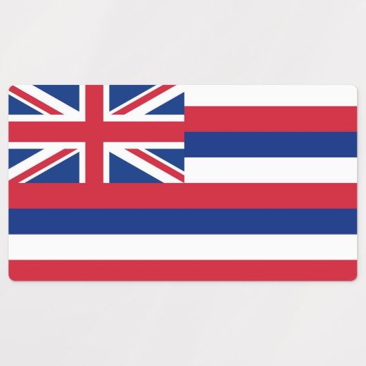 Patriottische labels met vlag van Hawaï (Design 2)