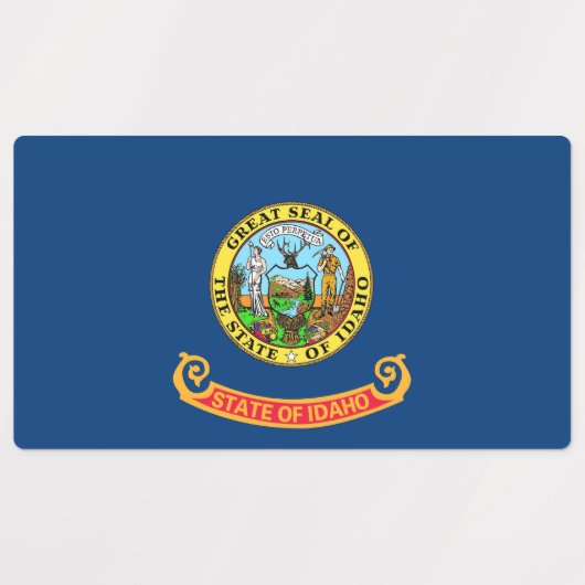 Patriottische labels met vlag van Idaho State (Design 1)