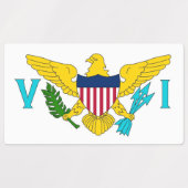 Patriottische labels met vlag van Maagdeneilanden (Design 2)