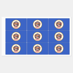 Patriottische labels met vlag van Minnesota