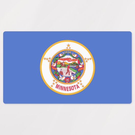 Patriottische labels met vlag van Minnesota (Design 2)