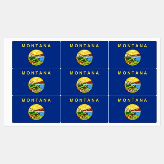 Patriottische labels met vlag van Montana State (Vel)
