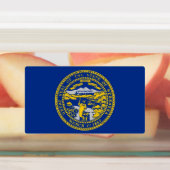 Patriottische labels met vlag van Nebraska (Aangebracht)