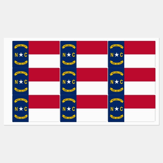 Patriottische labels met vlag van North Carolina S