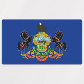 Patriottische labels met vlag van Pennsylvania Sta (Design 1)