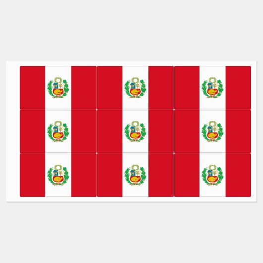 Patriottische labels met vlag van Peru (Vel)