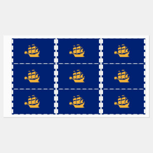 Patriottische labels met vlag van Quebec City