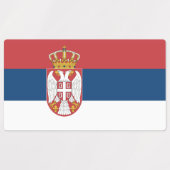 Patriottische labels met vlag van Servië (Design 2)