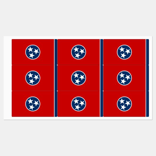 Patriottische labels met vlag van Tennessee (Vel)