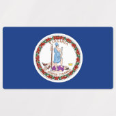 Patriottische labels met vlag van Virginia State (Design 1)