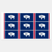 Patriottische labels met vlag van Wyoming State (Vel)