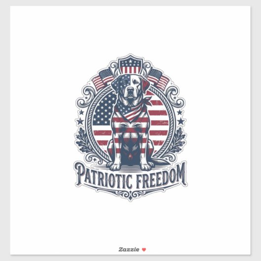 Patriottische Labrado Retriever Vector Grafische T Sticker (Vel)