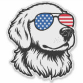 Patriottische Labrador Amerikaanse Onafhankelijkhe Sticker (Voorkant)