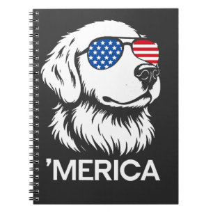 Patriottische Labrador Amerikaanse Vlag Vier Juli Notitieboek