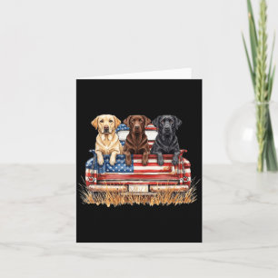 Patriottische Labrador Hond Amerikaanse Vlag Truck Kaart