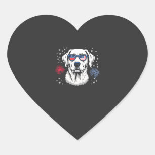 Patriottische Labrador met USA-zonnebril Hart Sticker
