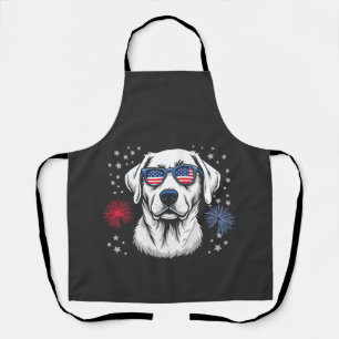Patriottische Labrador met USA-zonnebril Schort