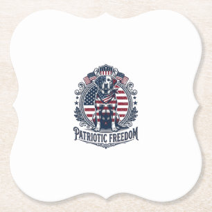 Patriottische Labrador Retriever Vector Grafische  Kartonnen Onderzetters