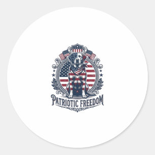Patriottische Labrador Retriever Vector Grafische Ronde Sticker