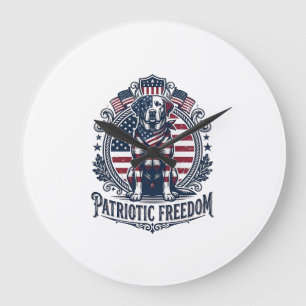 Patriottische Labradors Retriever Vector Grafische Grote Klok