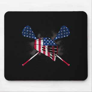 Patriottische Lacrosse Stick 4th of July Amerikaan Muismat