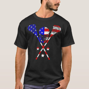 Patriottische lacrosse USA Flag Lax Helmet Sticks T-shirt