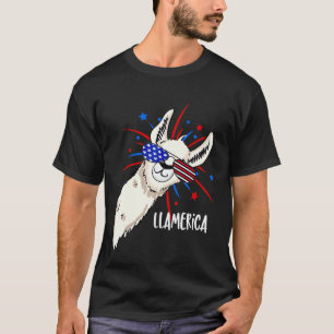 Patriottische Lama Feest Voor De Vierde Juli T-shirt