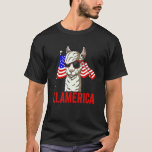 Patriottische Lama Llamerica Alpaca 4 juli T-shirt
