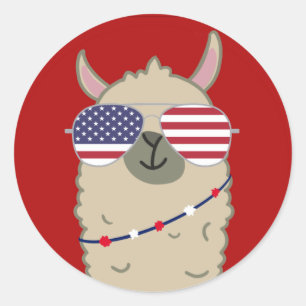 Patriottische lama ronde sticker