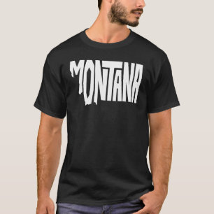 Patriottische landkaart Montana-tekstaafdes T-shirt
