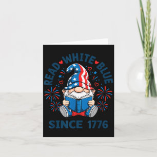 Patriottische Lees Witte Blauwe Gnome Leest Boeken Kaart