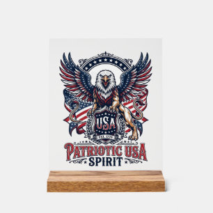 Patriottische Leeuw Arend Bewaker Dier Hybride Pat Acryl Bord