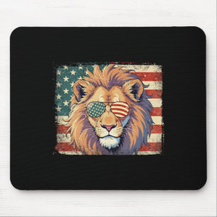 Patriottische Leeuw Liefhebber Usa Vlag 4 Juli Gra Muismat