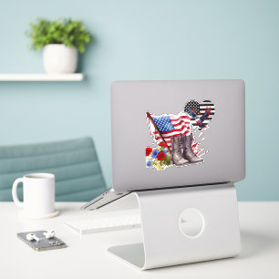 Patriottische legerlaarzen en vlag Sticker