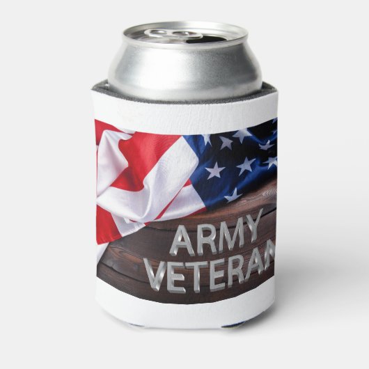 Patriottische "legerveteraan" blikjeskoeler (Blikje Achterkant)
