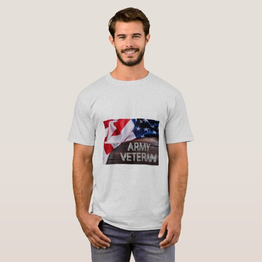 Patriottische "legerveteraan" t-shirt (Voorkant volledig)