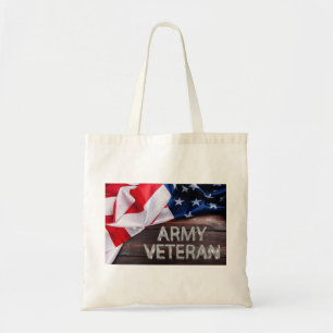 Patriottische "legerveteraan" tote bag