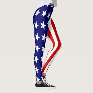 Patriottische Leggings - Amerikaanse Vlag Print Vr