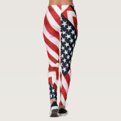 Patriottische leggings rood wit en blauw (Achterkant)