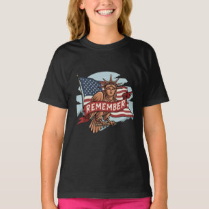Patriottische Liberty Eagle "Herinner" Grafiek T-shirt