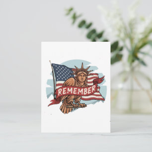 Patriottische Liberty Eagle "Remember" Grafisch on Briefkaart
