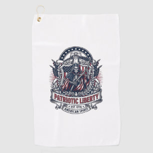 Patriottische Liberty Reaper Donkere Patriot Skele Golfhanddoek