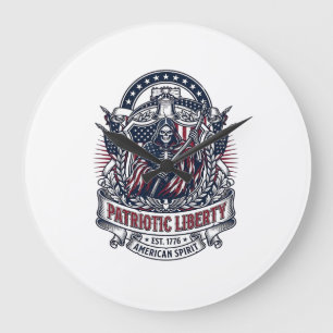 Patriottische Liberty Reaper Donkere Patriot Skele Grote Klok