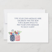 Patriottische liefde II Vierde juli Wedding Dank j Bedankkaart (Achterkant)